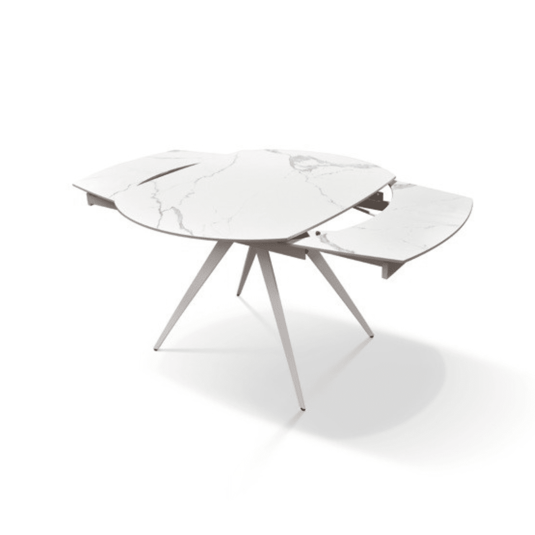 Masă Daisy Rotativă extensibilă, Sticlă ceramică-picior metalic - 7