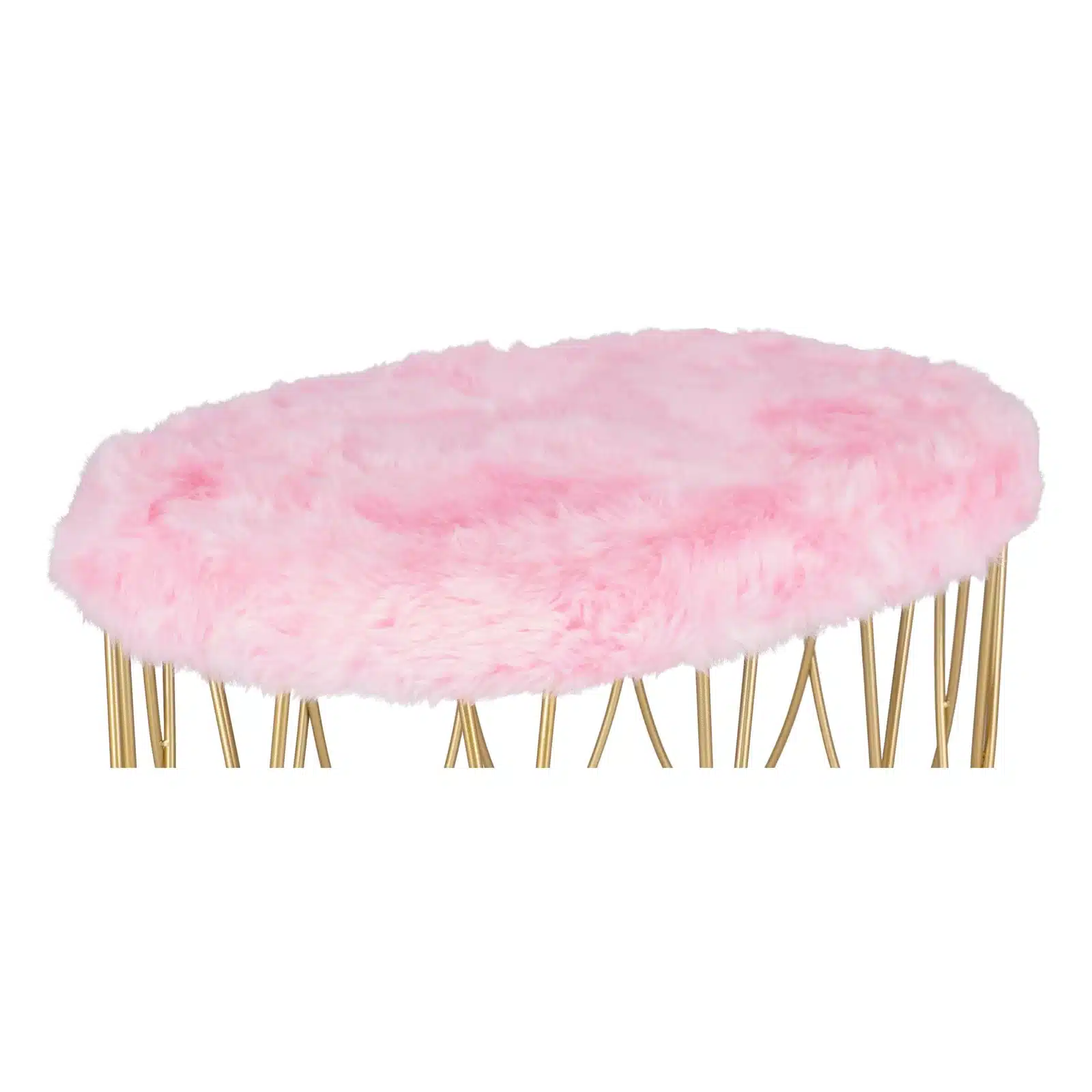 Taburet Pinky oval baza metalica aurie tapitat - 2