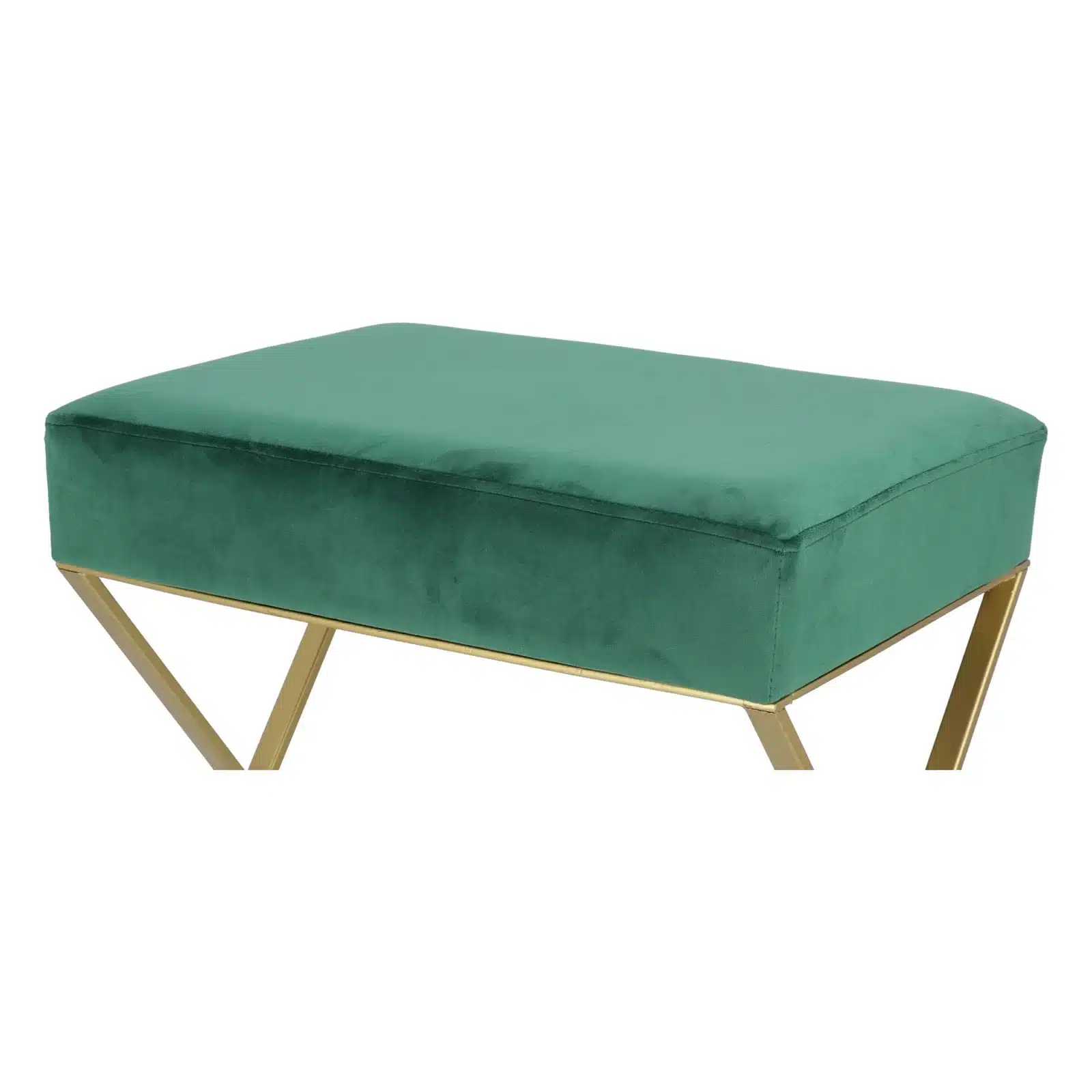 Bancuta eleganta din catifea cu baza metalica aurie, design modern 51x35x53 cm - 6