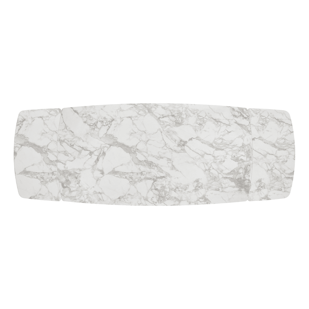 MIRABELLE -MASA BLAT ROTUNJIT CERAMICA ALB  EXTENSIBILA -PICIOR METALIC BRONZ 180 cm/ 90 cm - 16