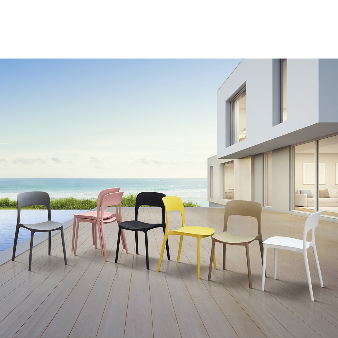 Set 4 scaune ROSINNA -POLIPROPILENA- HORECA - 42