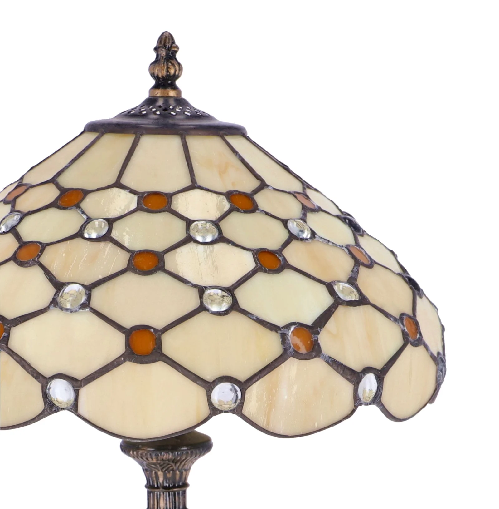 Lampa de masa Tiffany Cream h 45 cm, abajur 30 cm - 2