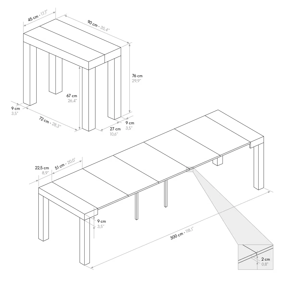 Consola extensibila tip masa ADELLE - 4