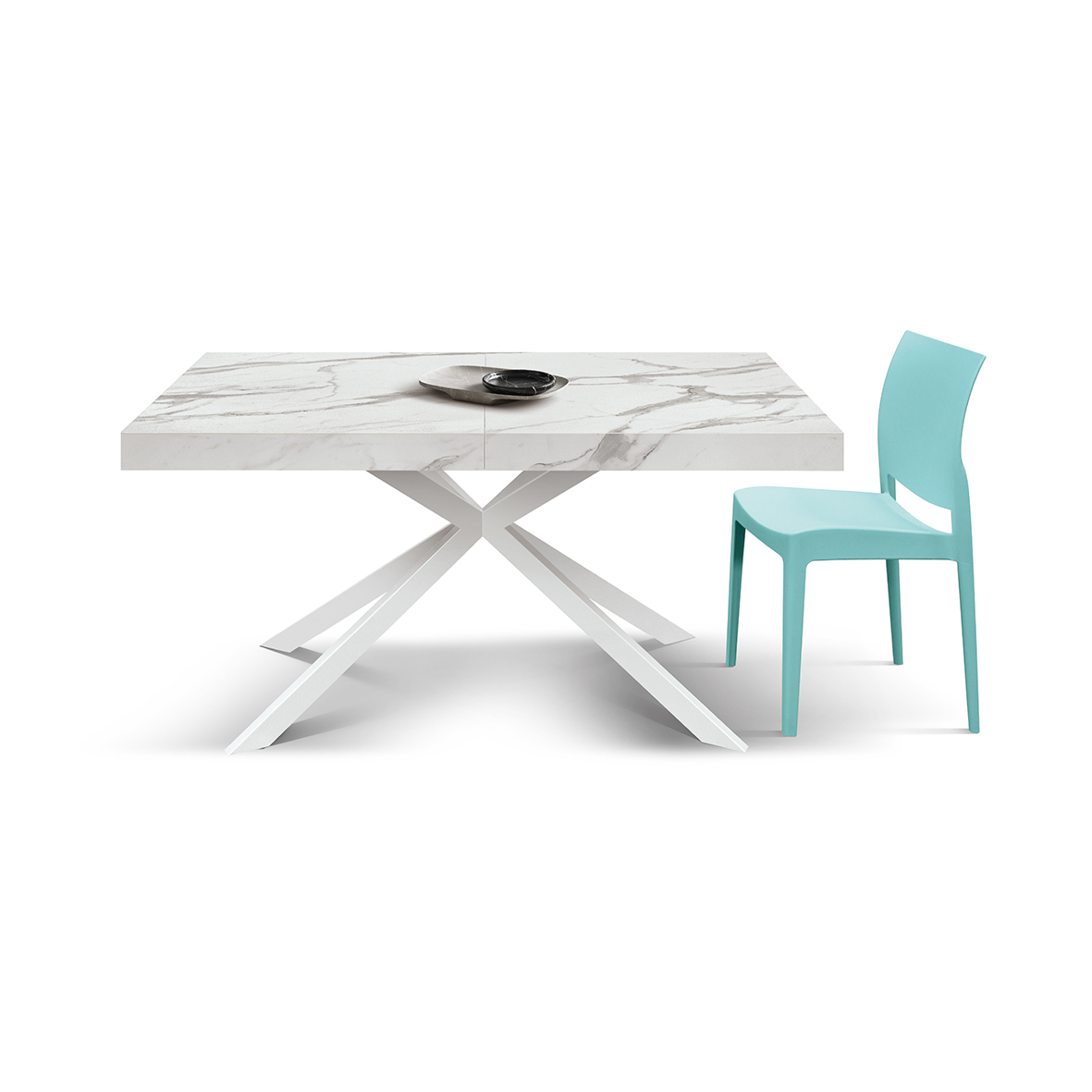 Masa extensibila SPIDER, blat ALB MARMORAT - 11
