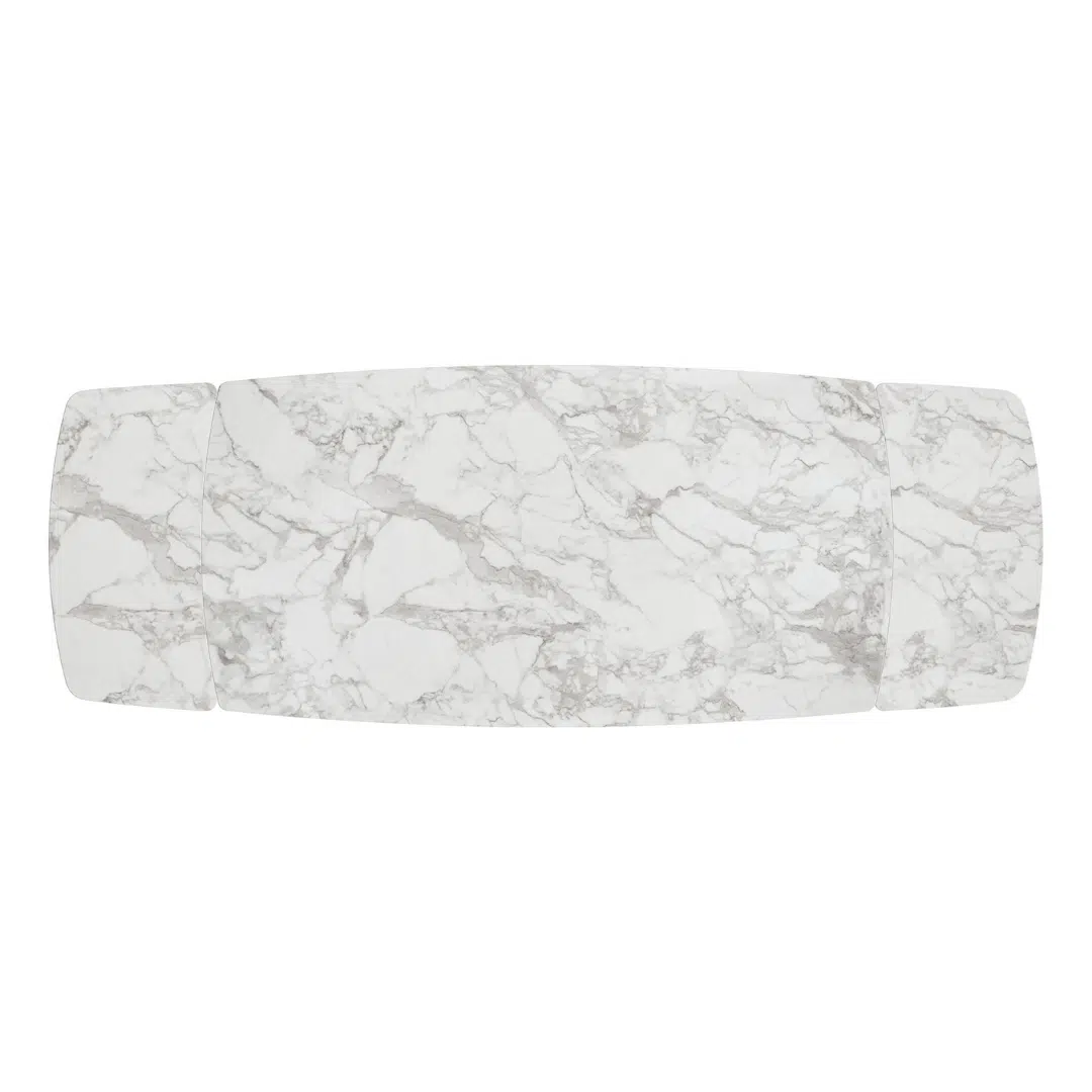 MIRABELLE -MASA BLAT ROTUNJIT CERAMICA ALB  EXTENSIBILA -PICIOR METALIC BRONZ 180 cm/ 90 cm - 8