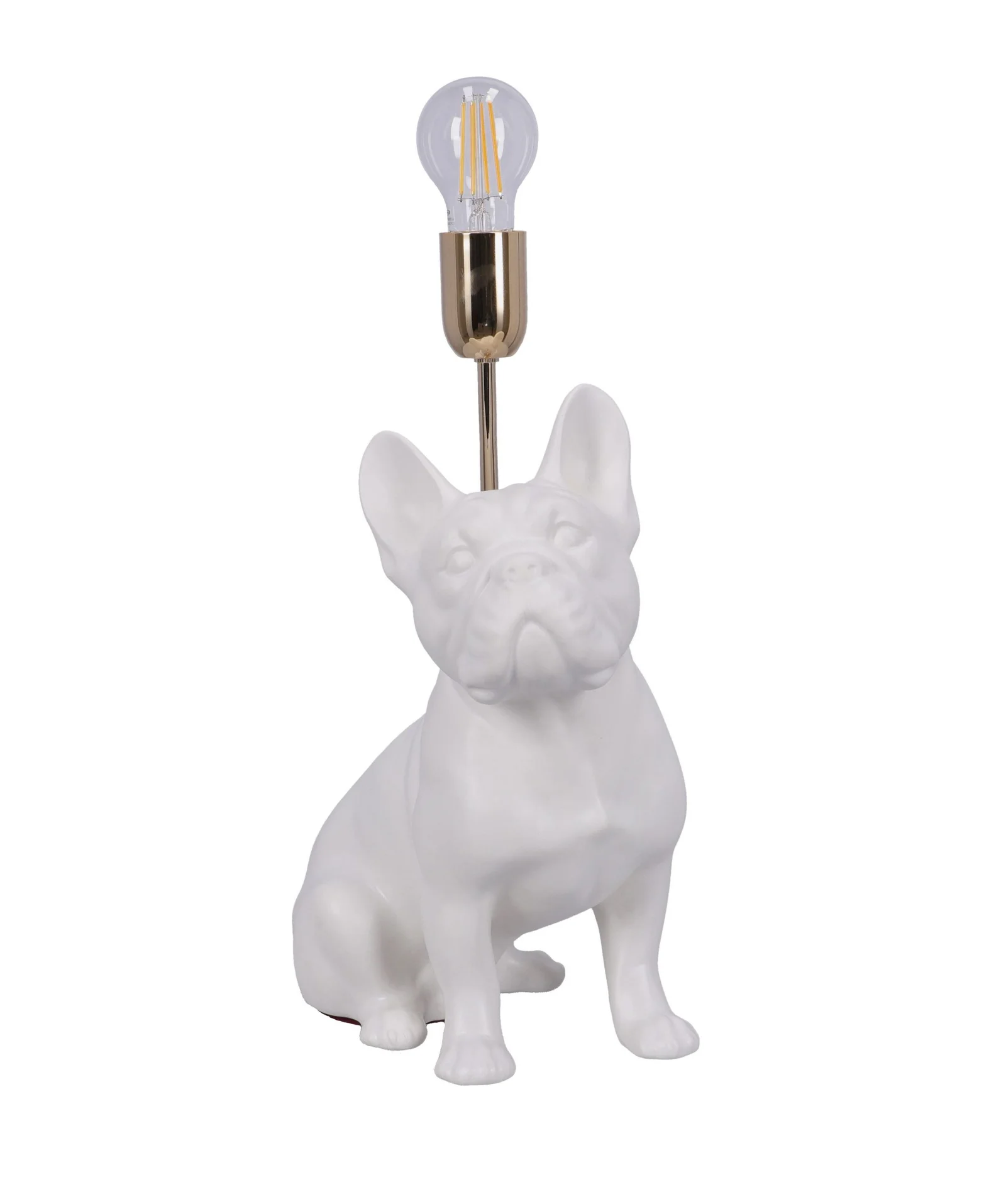 Lampa ceramica Bulldog alb mat h 35 cm - 5