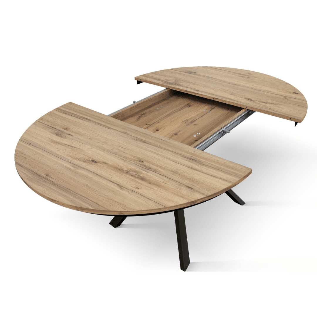 MASA ROTUNDA EXTENSIBILA LILA -PICIOR METALIC-BLAT RUSTIC - 17
