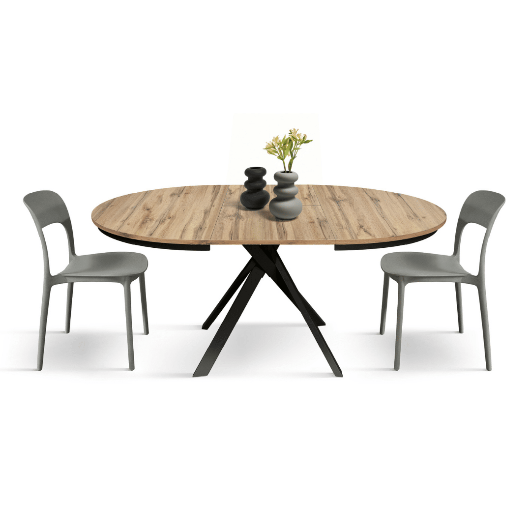 MASA ROTUNDA EXTENSIBILA LILA -PICIOR METALIC-BLAT RUSTIC - 16