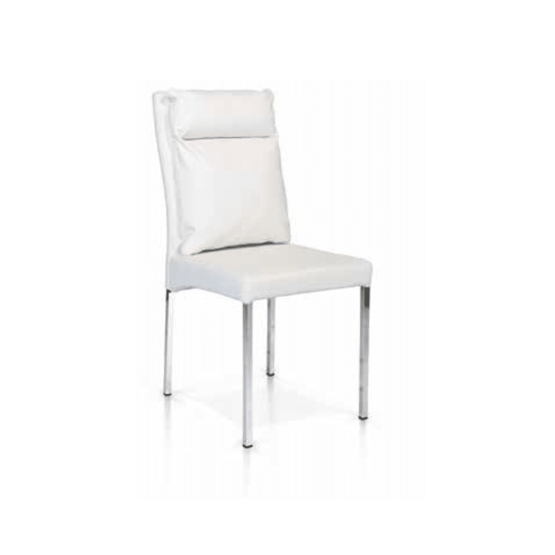 Scaun Cushion, structura metalica argintie, piele ecologica - 3