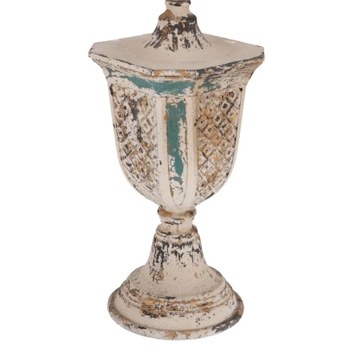 Lampa Shabby Chic Bell rasina si metal H 75 cm - 4