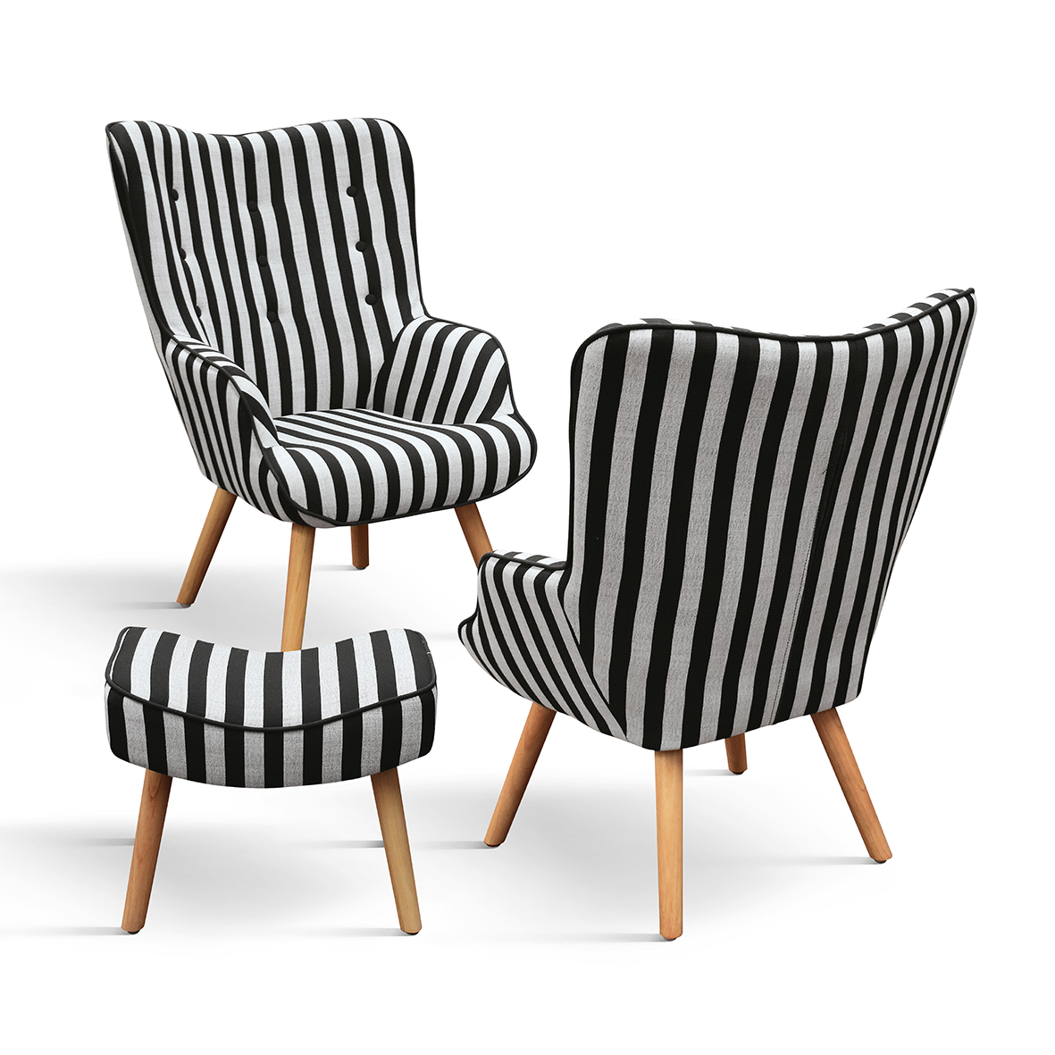Fotoliu Patchwork, structura metalica, tesatura multicolora - 12
