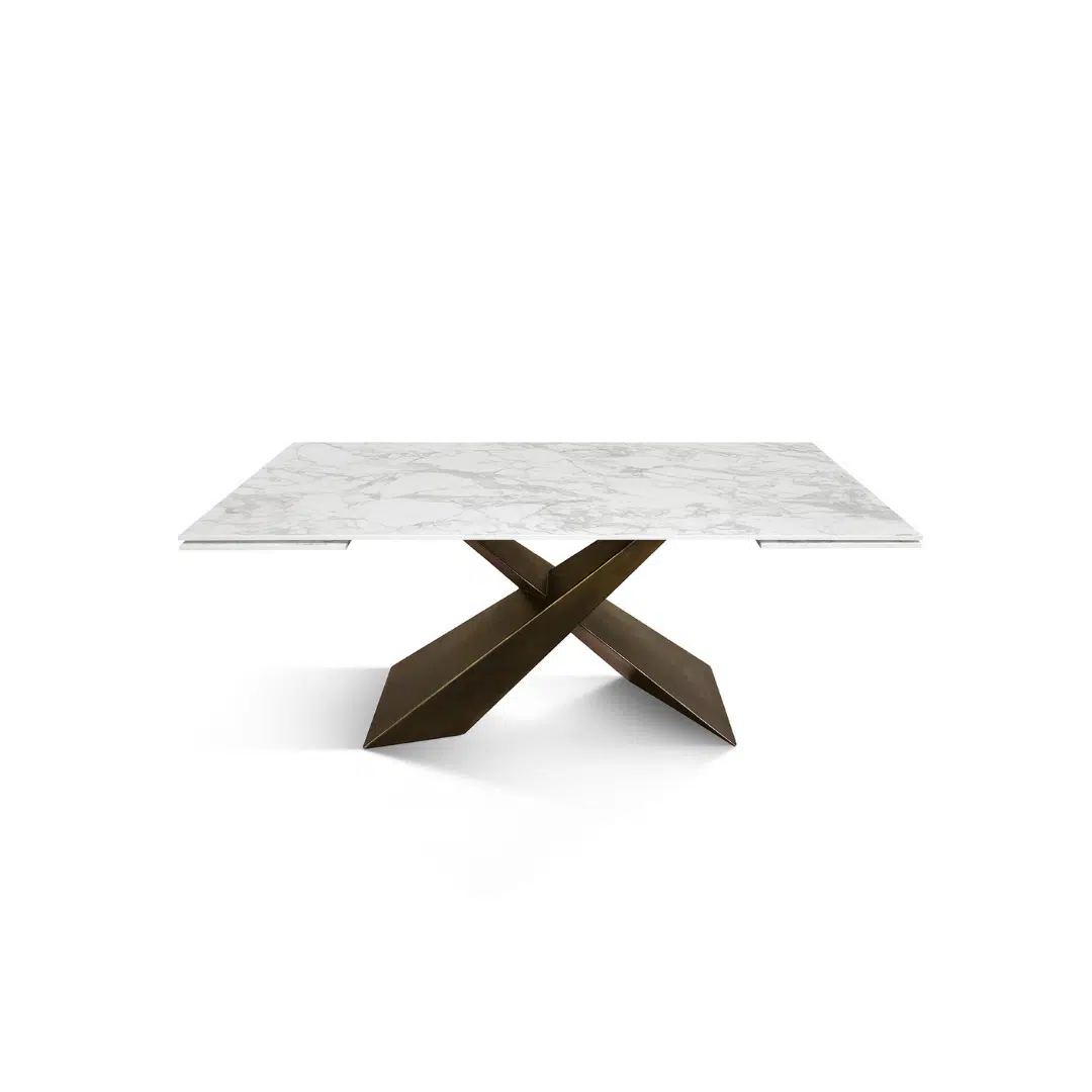 MIRABELLE-MASA BLAT DREPTUNGHIULAR CERAMICA ALB - PICIOR METALIC BRONZ 180 cm/90 cm - 2