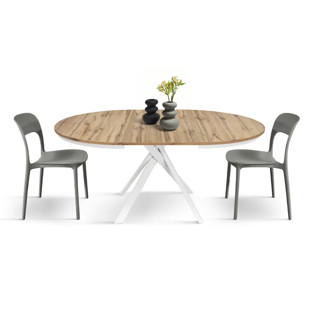 MASA ROTUNDA EXTENSIBILA LILA -PICIOR METALIC-BLAT RUSTIC - 11