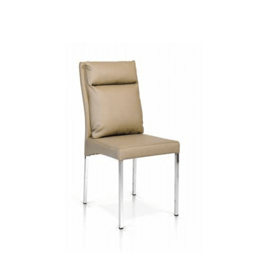 Scaun Cushion, structura metalica argintie, piele ecologica - 4