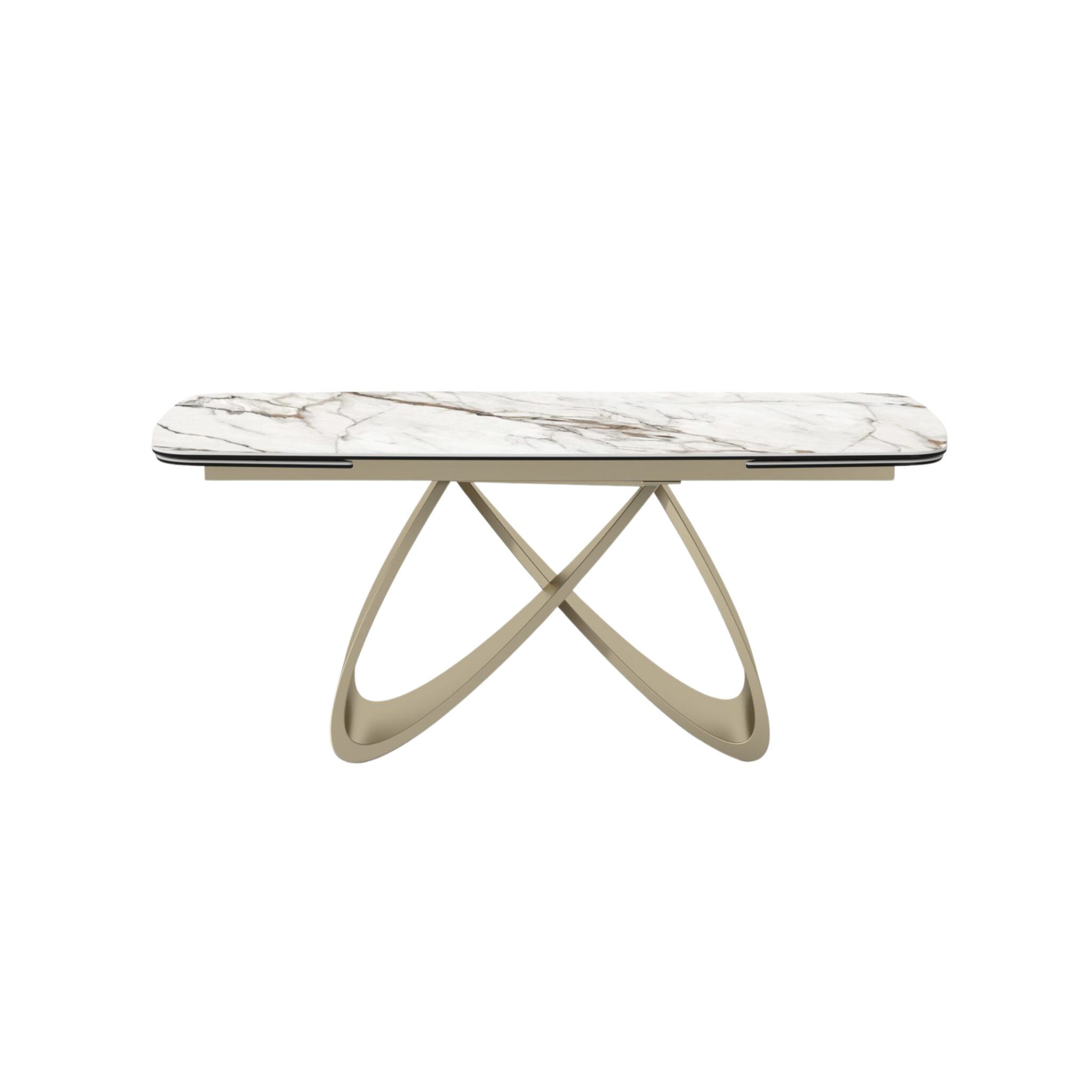 Masă ceramică Infinity extensibilă, picior metalic auriu - 8
