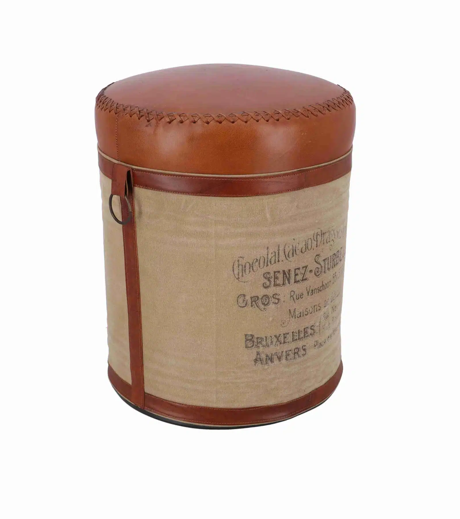 Taburet vintage tip butoi cu spatiu de depozitare – Chocolat Cacao Dragées - 3