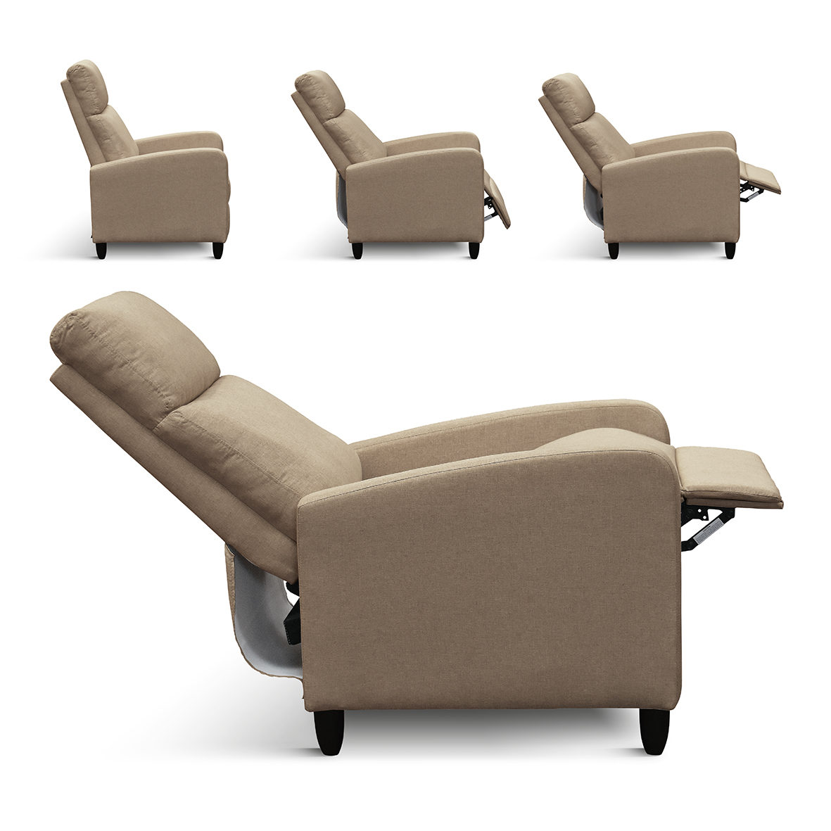 Fotoliu recliner Anna, țesătură, cadru metalic - 3