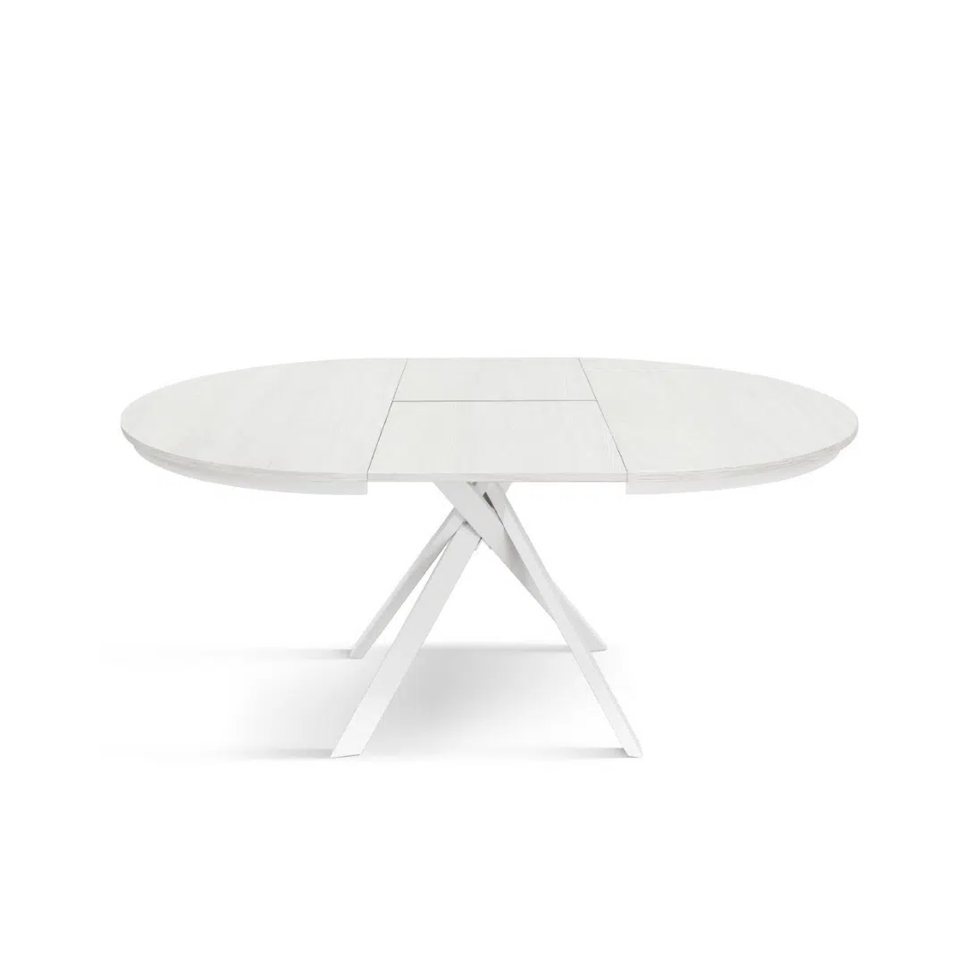 MASA ROTUNDA EXTENSIBILA LILA -PICIOR METALIC- BLAT ALB FRASIN - 3