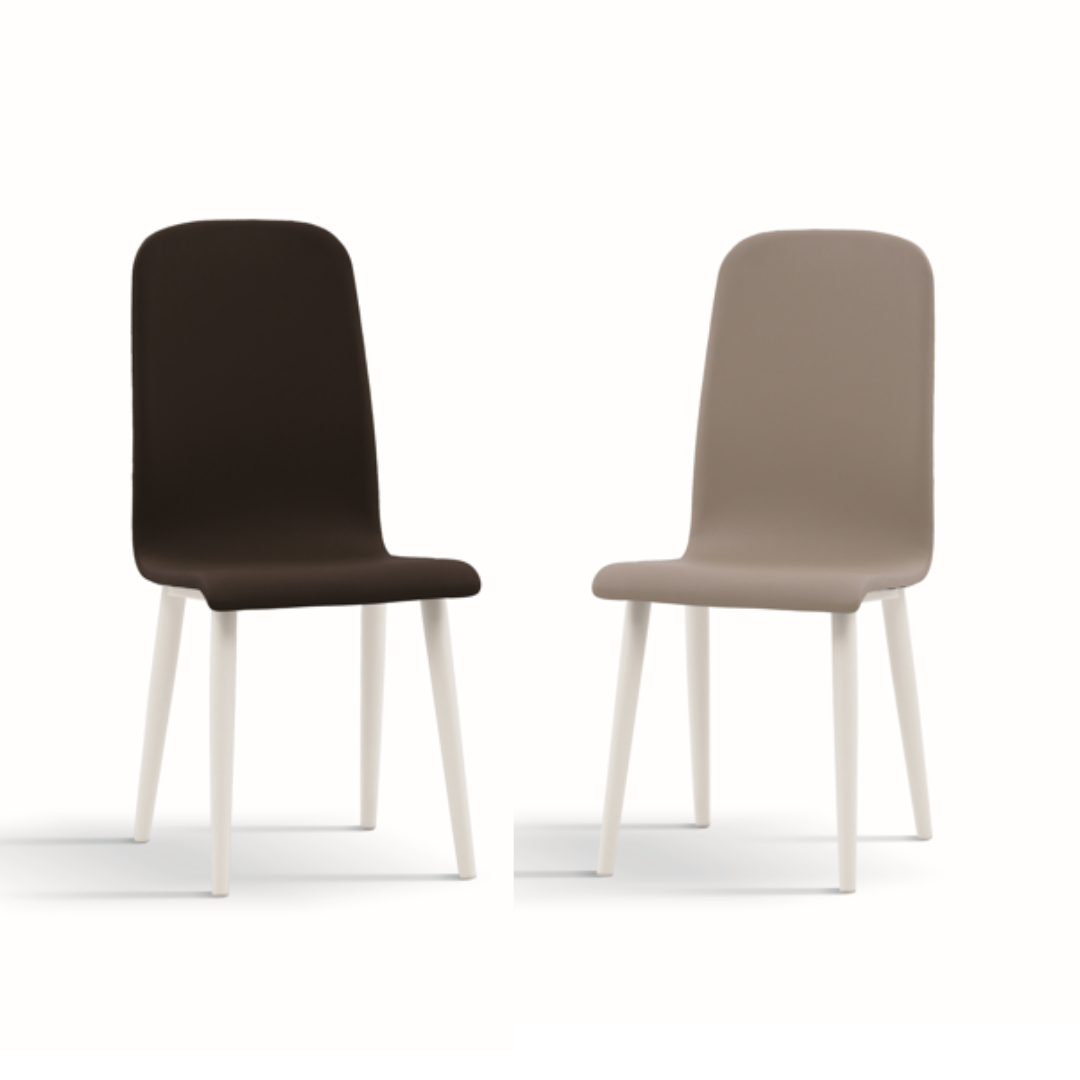 Scaun  Arianna, imitatie piele si picior metalic alb - 3