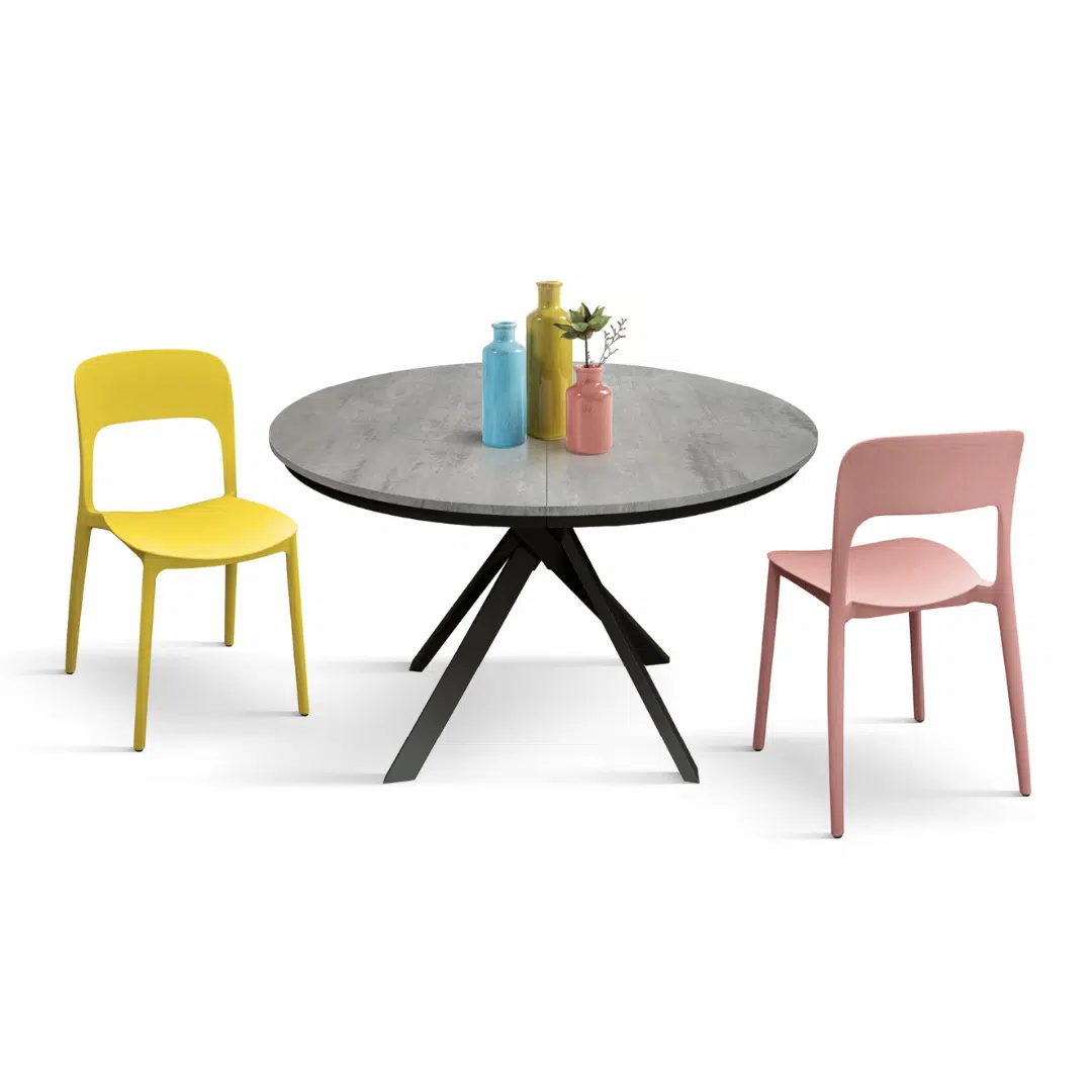 MASA ROTUNDA EXTENSIBILA LILA-PICIOR METALIC -BLAT GRI - 7