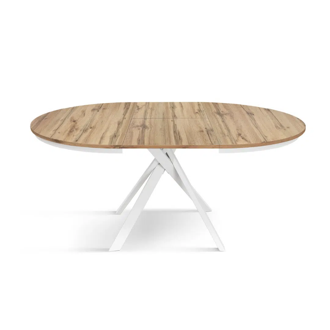MASA ROTUNDA EXTENSIBILA LILA -PICIOR METALIC-BLAT RUSTIC - 12