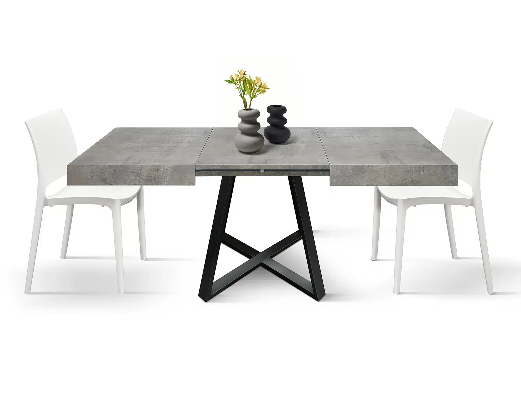 Masa Ariel extensibila, picior metalic negru - 24
