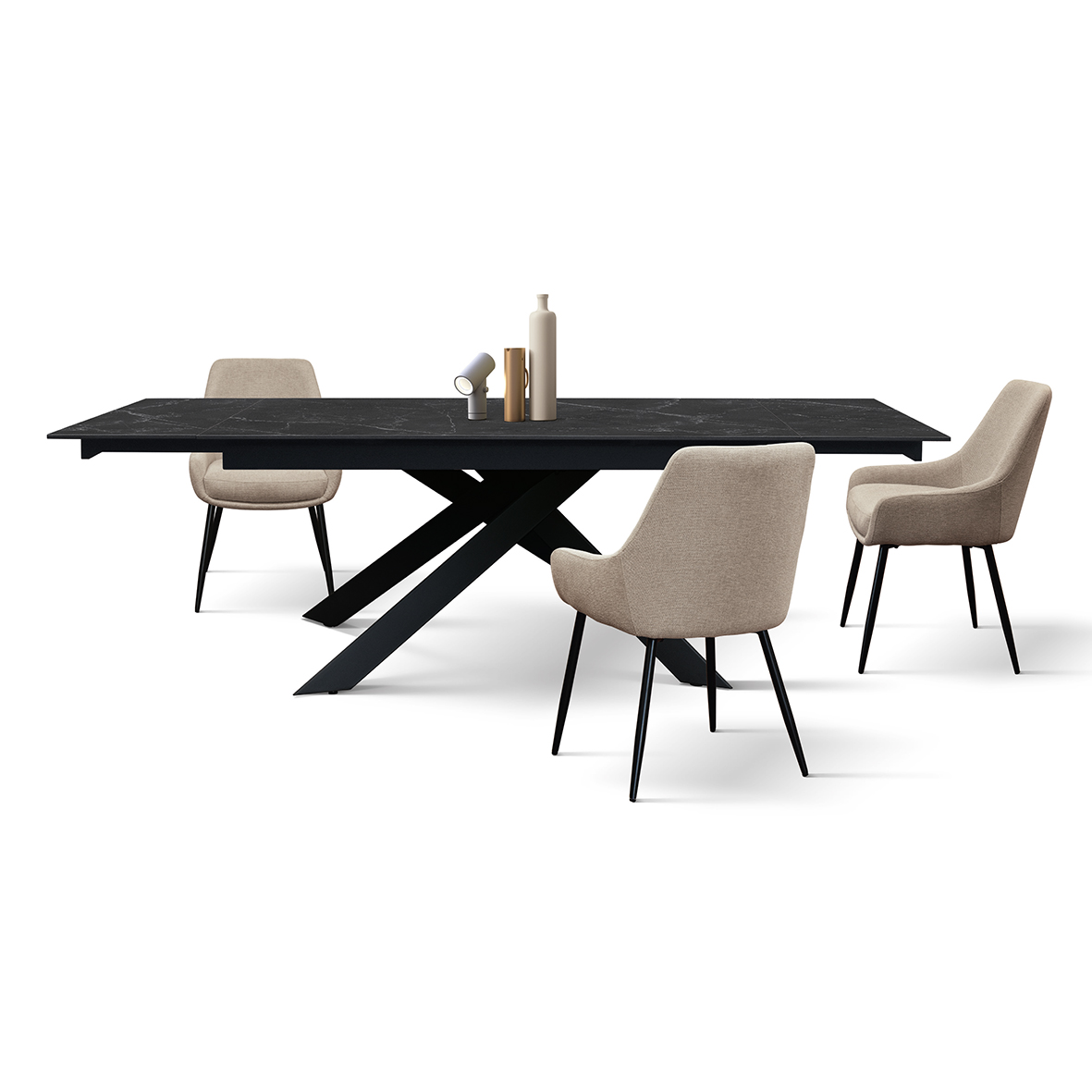 Masa ceramica extensibila Calacatta 160 cm/ 90 cm/ h76 cm - 4