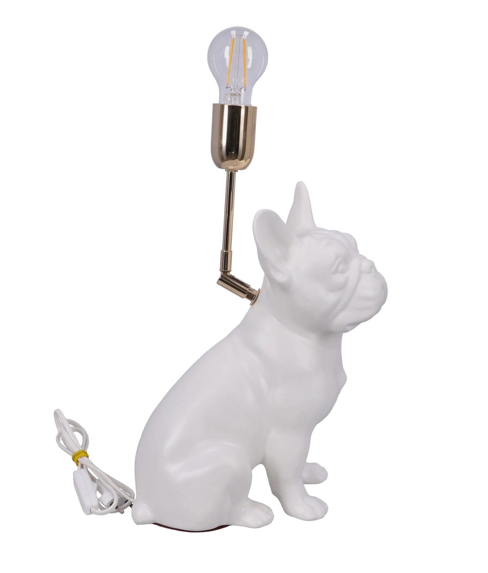 Lampa ceramica Bulldog alb mat h 35 cm - 4