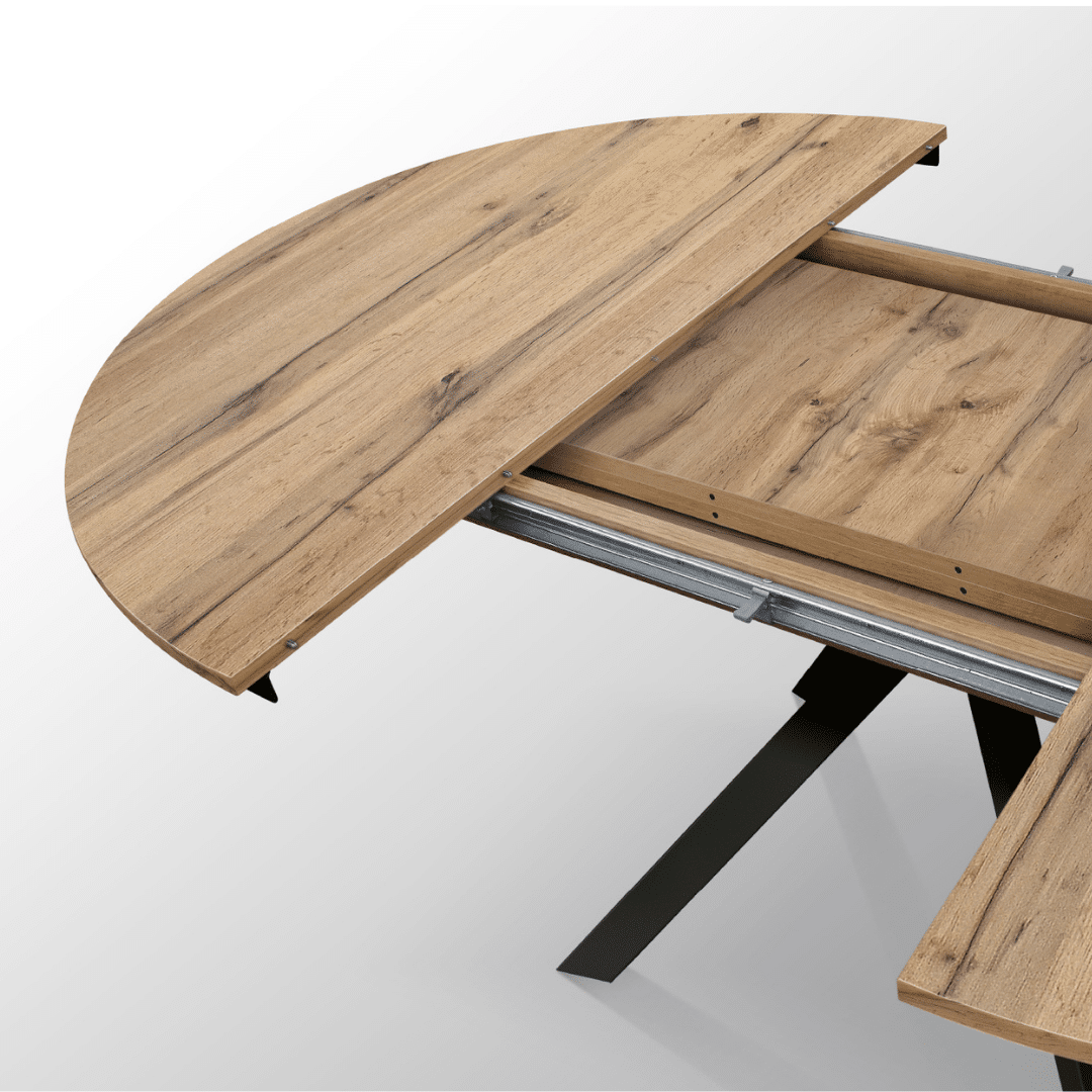 MASA ROTUNDA EXTENSIBILA LILA -PICIOR METALIC-BLAT RUSTIC - 4