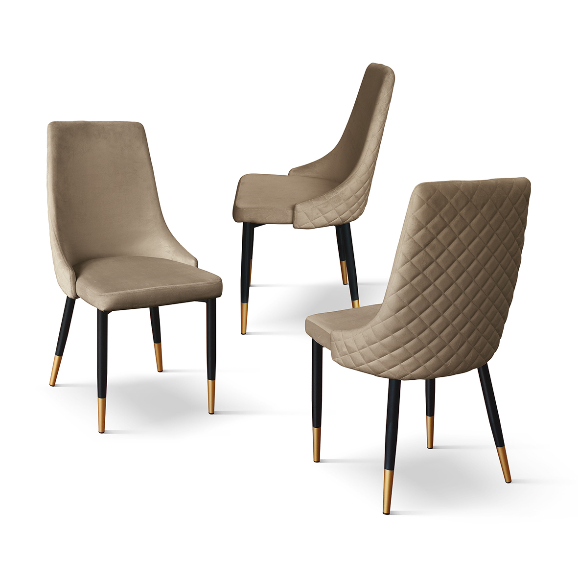 SET 4 Scaune Oro, structura metalica, catifea - 5