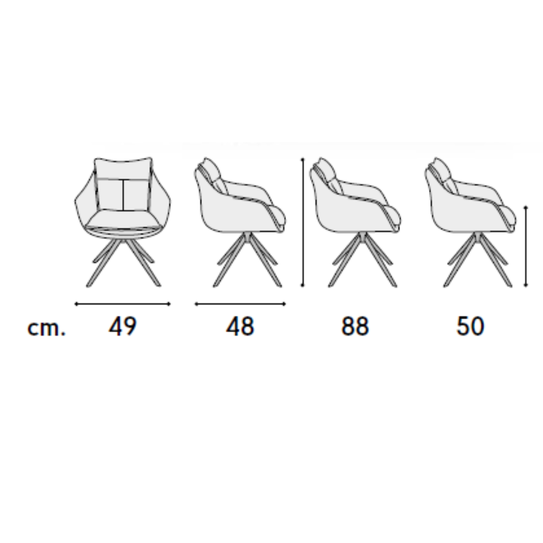 SET 2 Scaune tip fotoliu Magnum, structura metalica, tesatura - 6