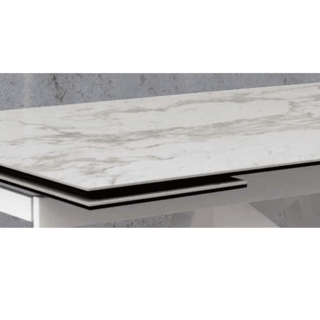 Masă Slim extensibilă, sticlă ceramică-picior metalic - 2