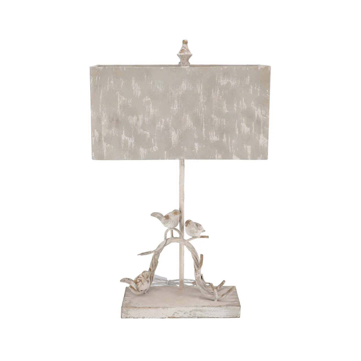 Lampa Shabby Chic Birds metal si rasina h 63 cm - 7