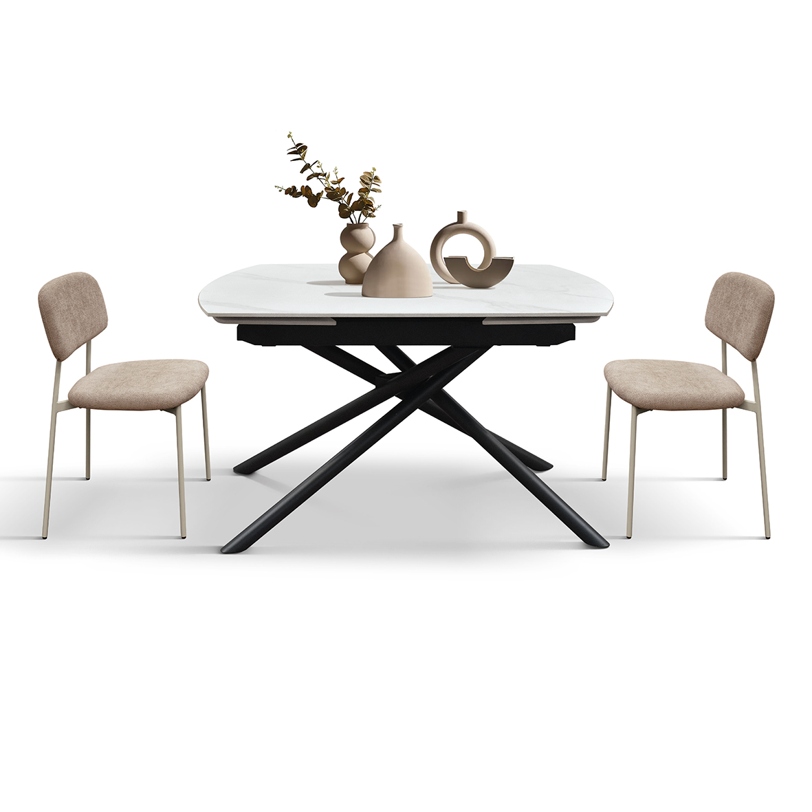 Masa ceramica extensibila Rotativa White  120 x 88 x h 76 cm - 18