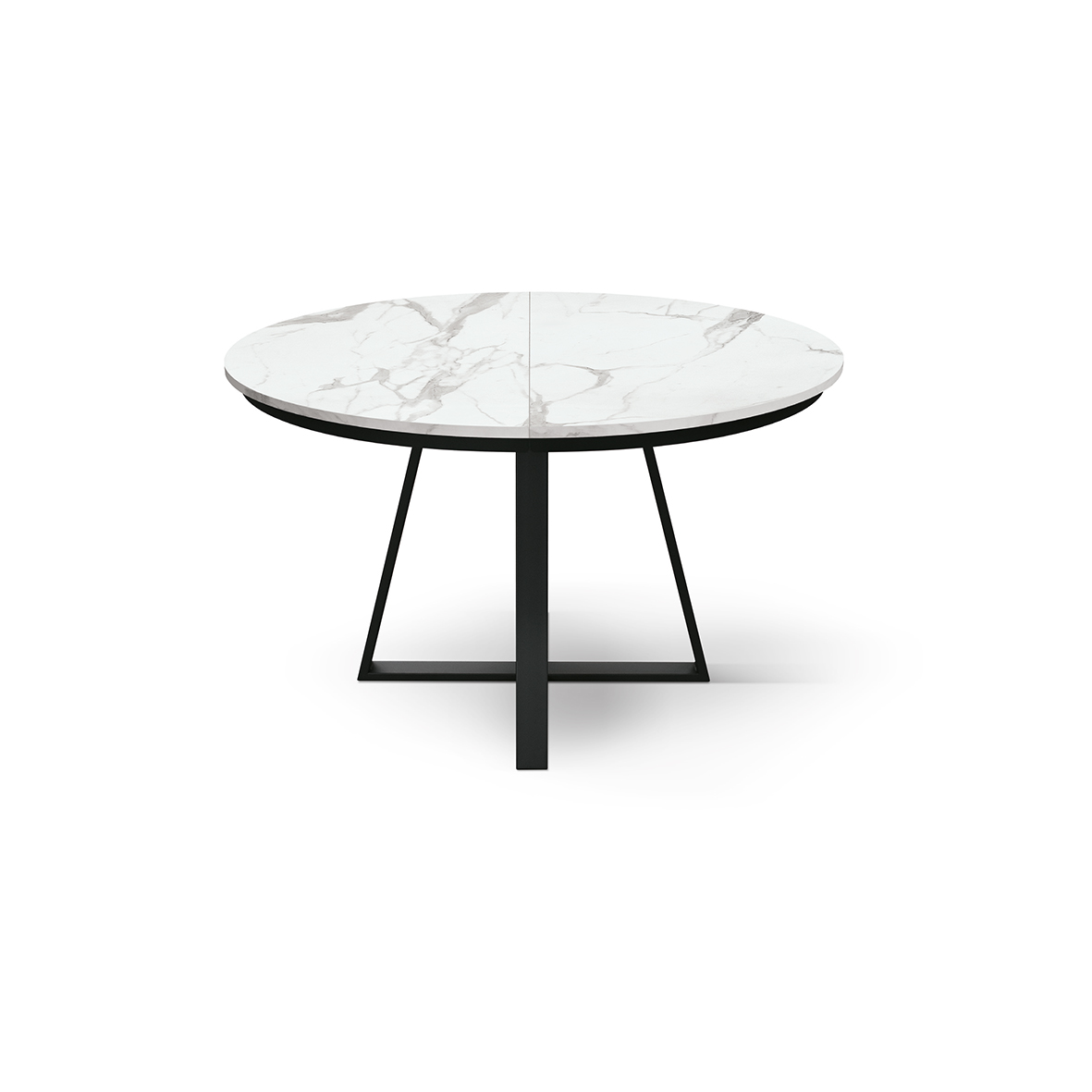 Masa rotunda extensibila Melania, blat Alb Marmorat Ø 120 cm - 12