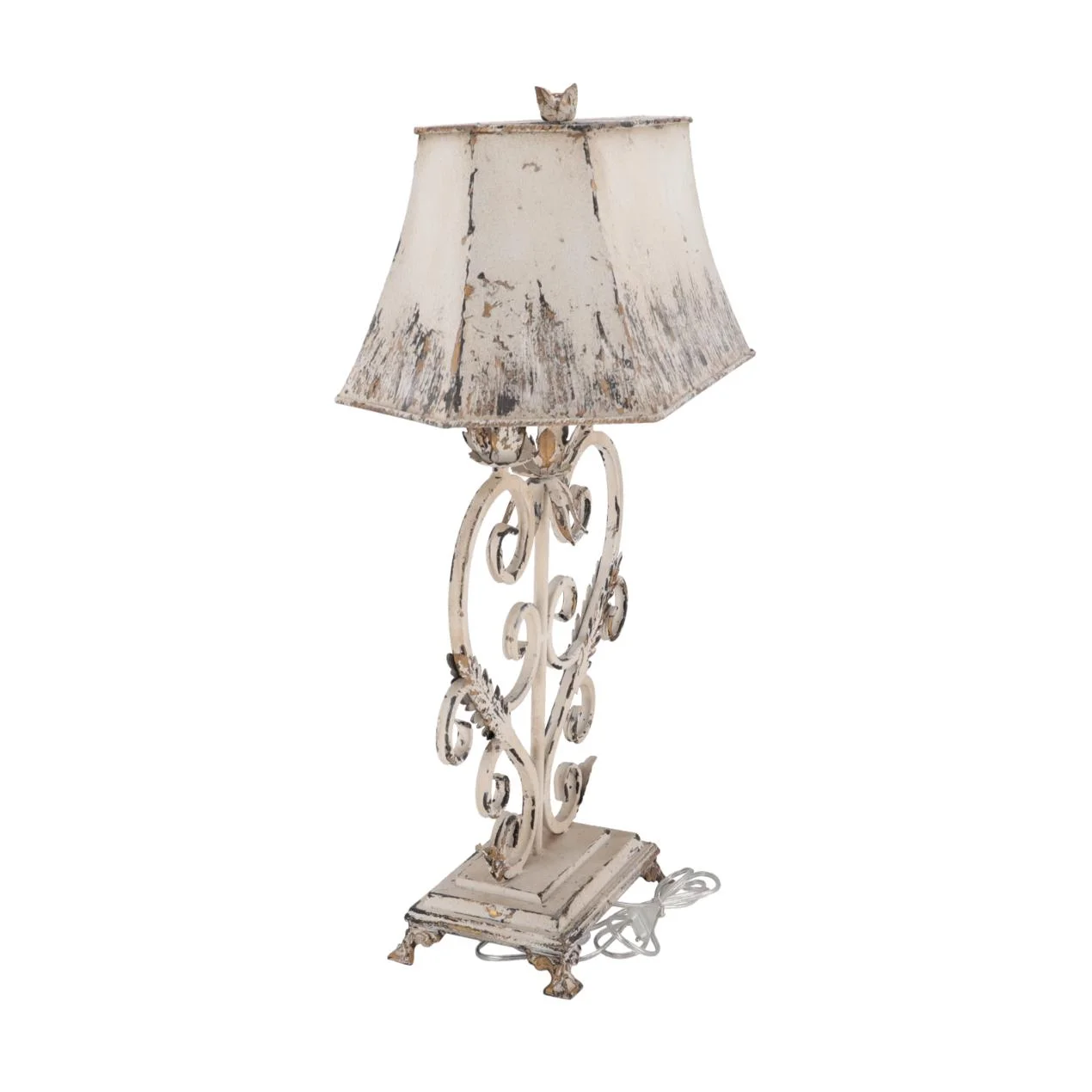 Lampa Shabby Chic Heart rasina si metal h 78 cm - 2