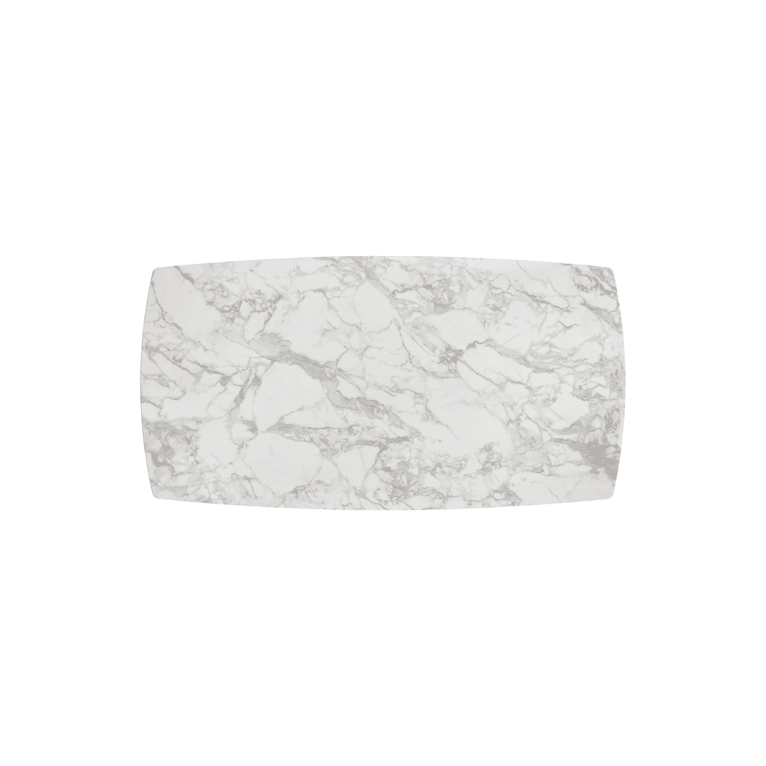 MIRABELLE -MASA BLAT ROTUNJIT CERAMICA ALB  EXTENSIBILA -PICIOR METALIC BRONZ 180 cm/ 90 cm - 15
