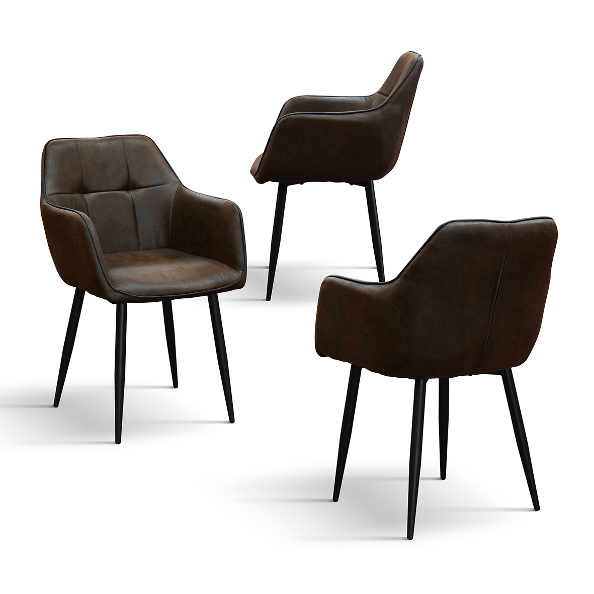 SET 4 Scaune Industry, piele ecologica ,structura metalica - 13