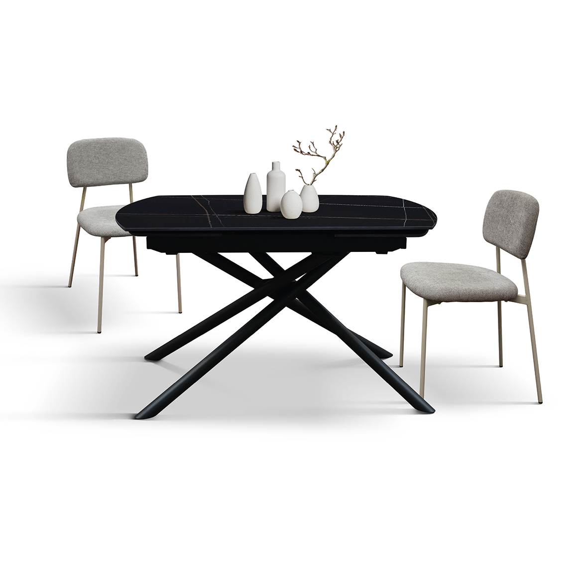 Masa ceramica extensibila Rotativa Noir 120 x 88 x h 76 cm - 18