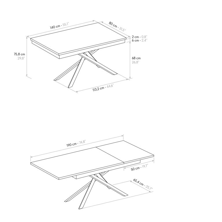 Masa Tiglio, blat extensibil pal laminat, picior metalic - 26