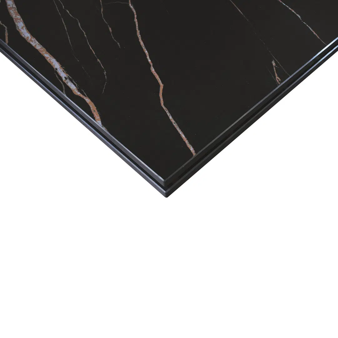 MIRABELLE -MASA BLAT DREPTUNGHIULAR NEGRU CU AURIU MAT EXTENSIBILA-PICIOR METALIC BRONZ 180 cm/ 90 cm - 6