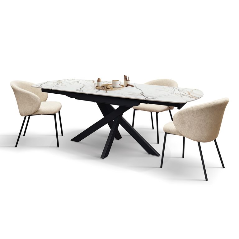 Masă ceramică extensibilă Calacata Gold 140/90 cm - 6