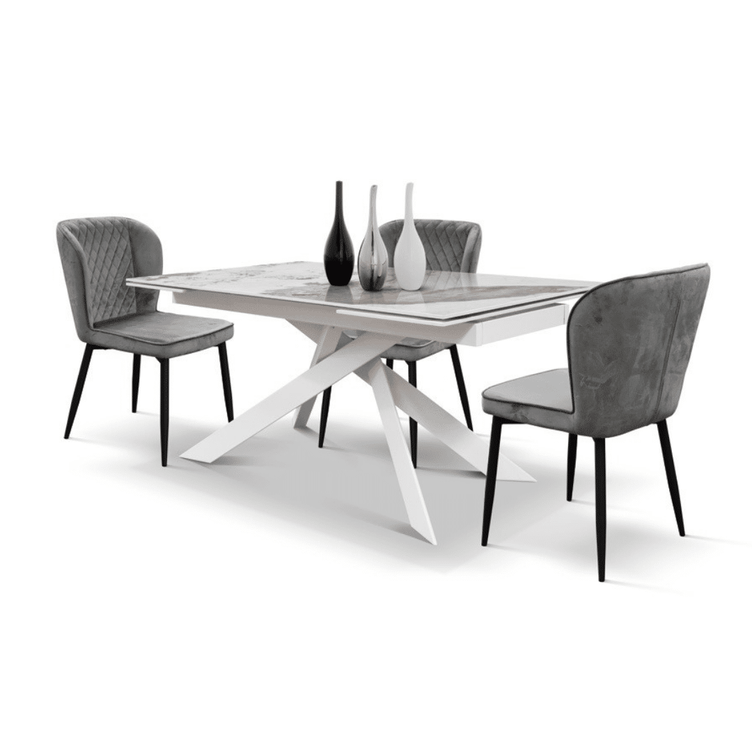 SET 4 Scaune Manta, structura metalica, catifea - 3