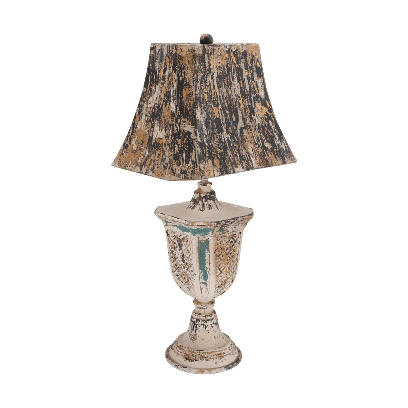 Lampa Shabby Chic Bell rasina si metal H 75 cm - 5