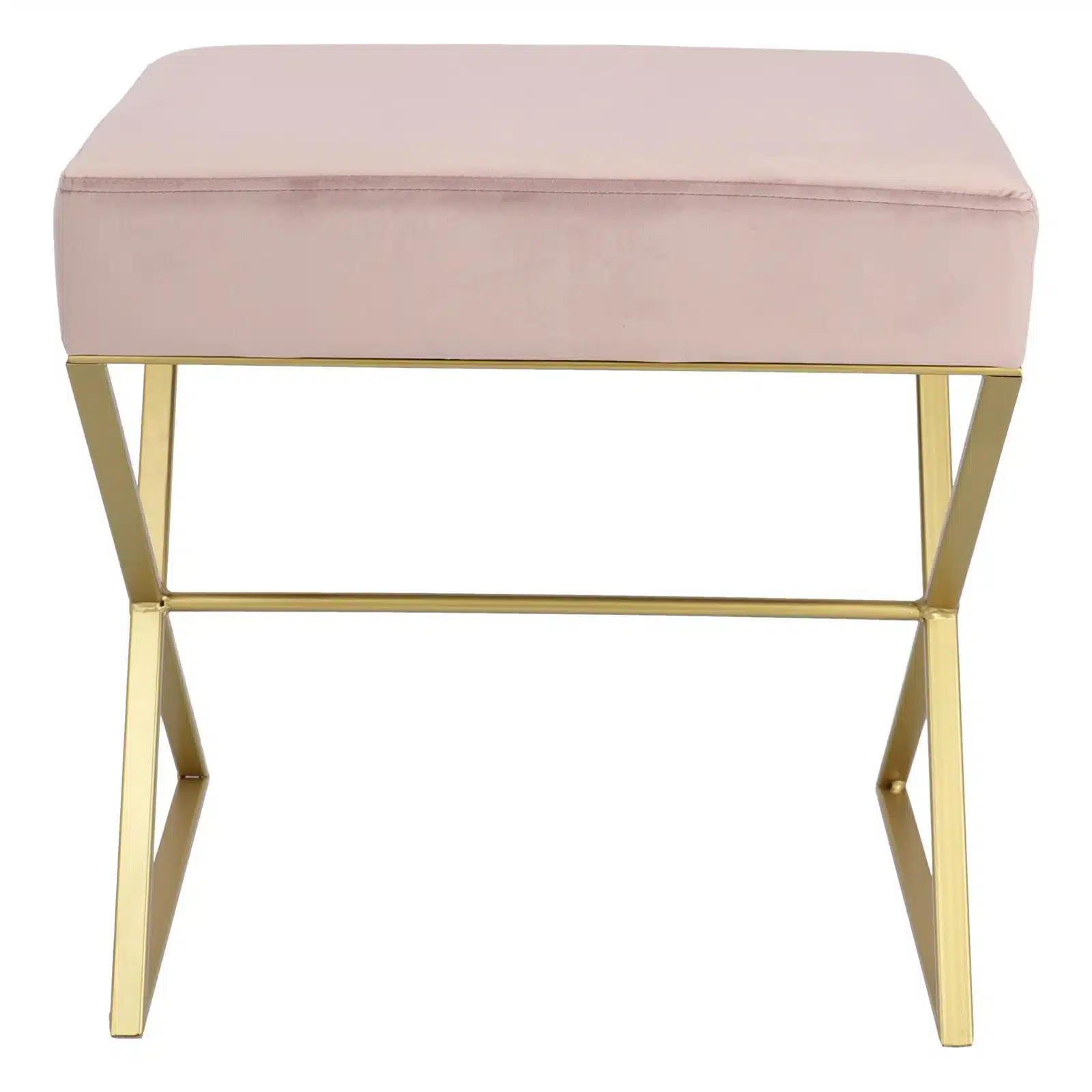 Bancuta eleganta din catifea cu baza metalica aurie, design modern 51x35x53 cm - 13