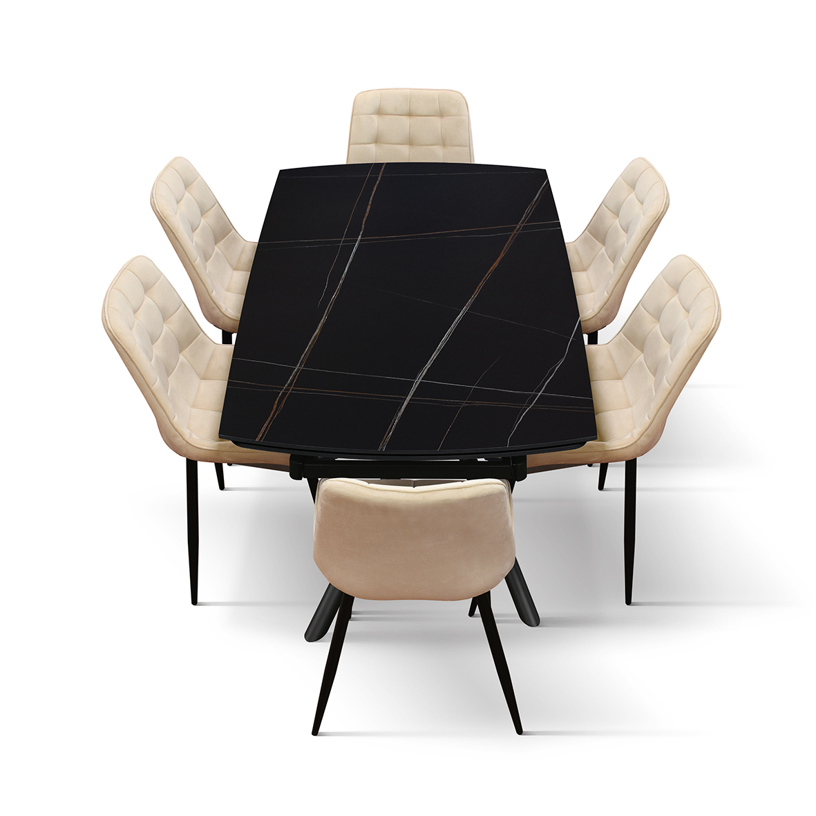 Masa ceramica extensibila Sahara Noir 160 x 90 x 75 cm - 7