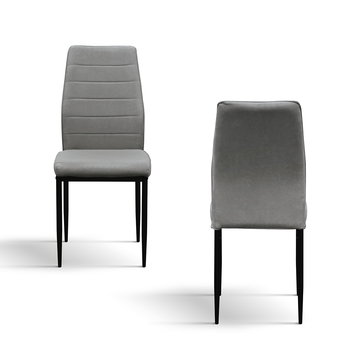 SET 4 Scaune Grig, tesatura, structura metalica - 5