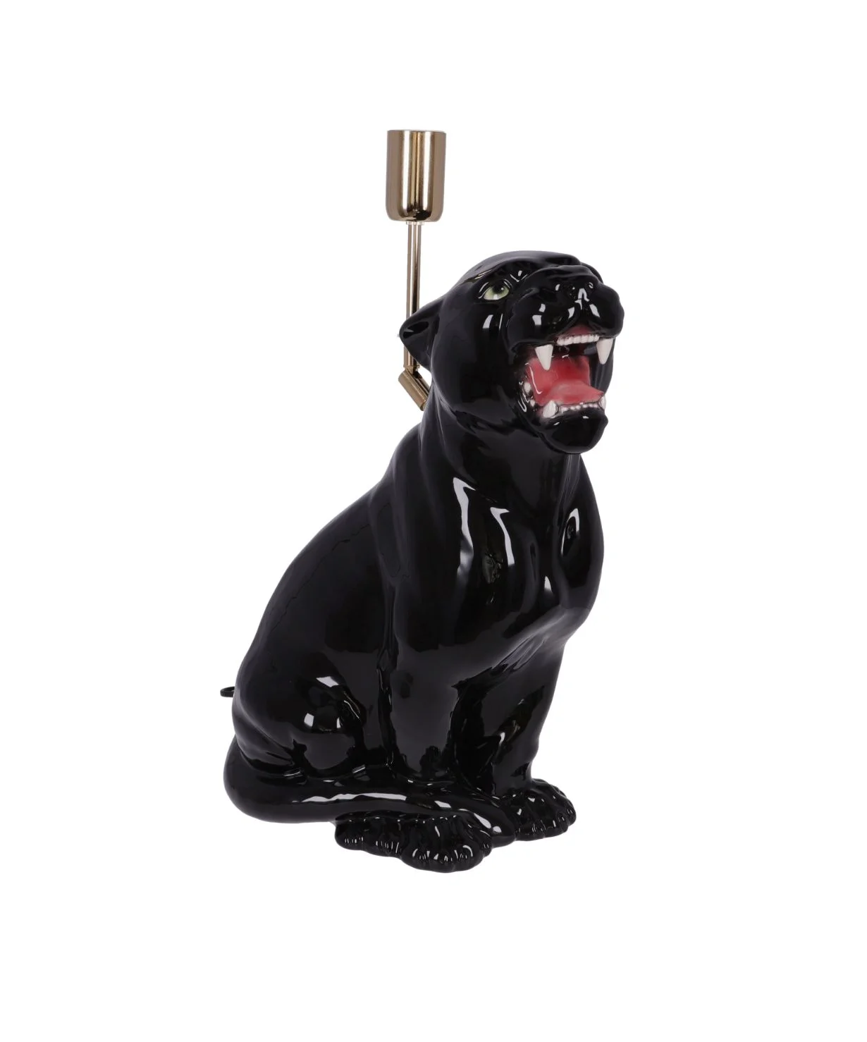 Lampa ceramica Leopard Negru h 45 cm - 2