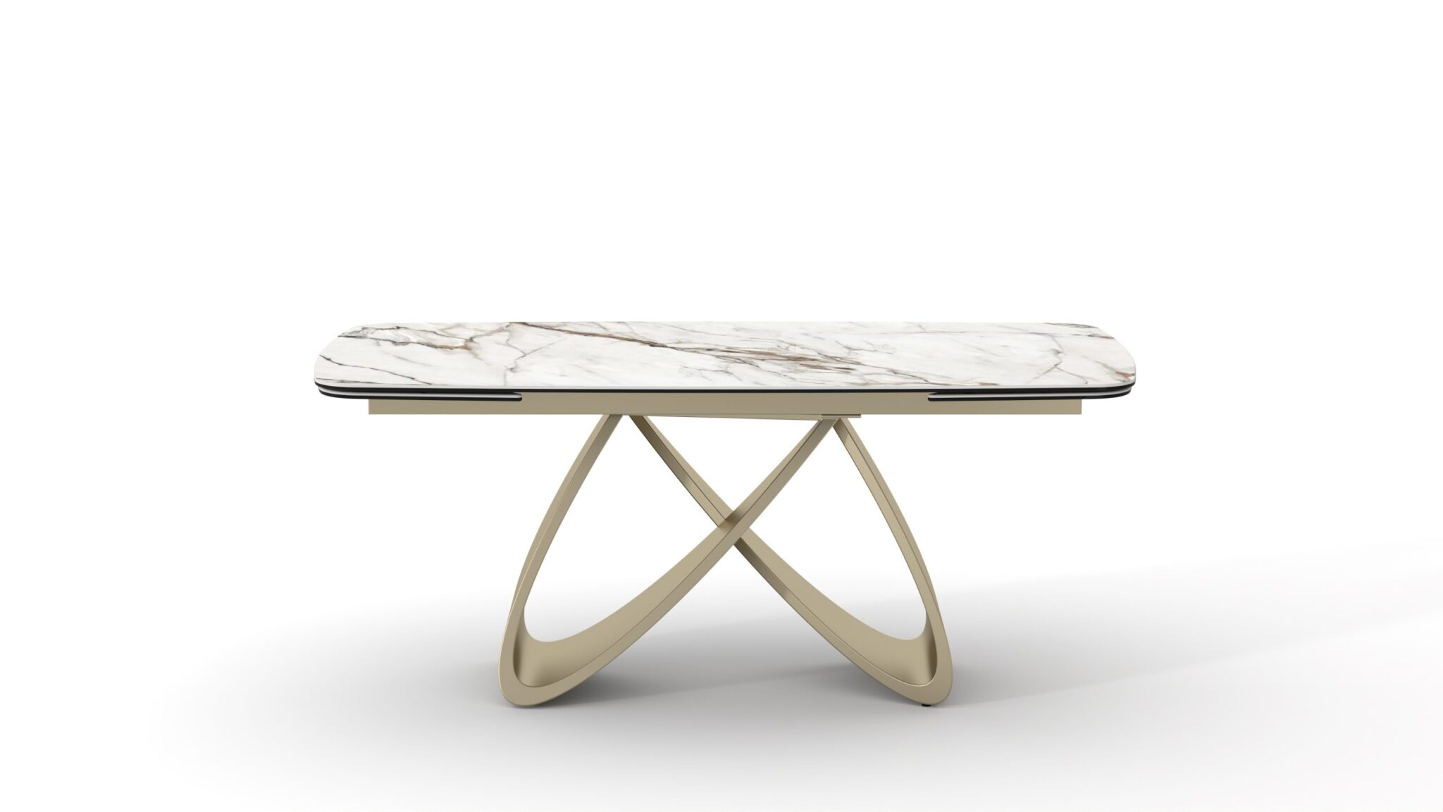 Masă ceramică Infinity extensibilă, picior metalic auriu - 19