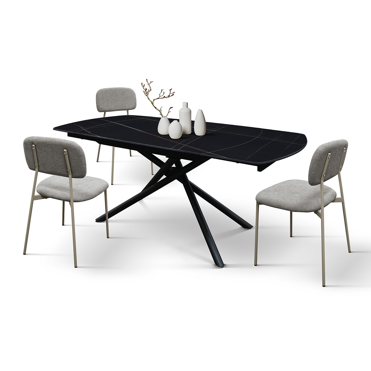 Masa ceramica extensibila Rotativa Noir 120 x 88 x h 76 cm - 10
